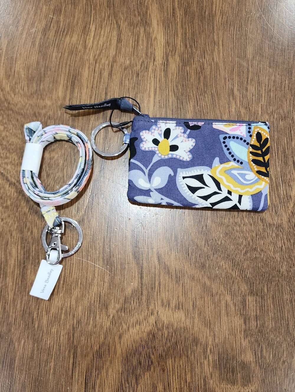 Vera Bradley Bundle Floral Zip ID Case Plus Lanyard NWOT